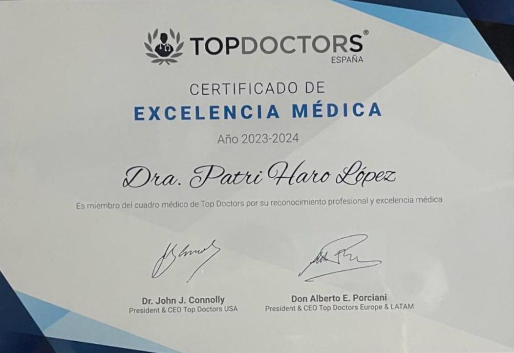 Certificado excelencia Topdoctor